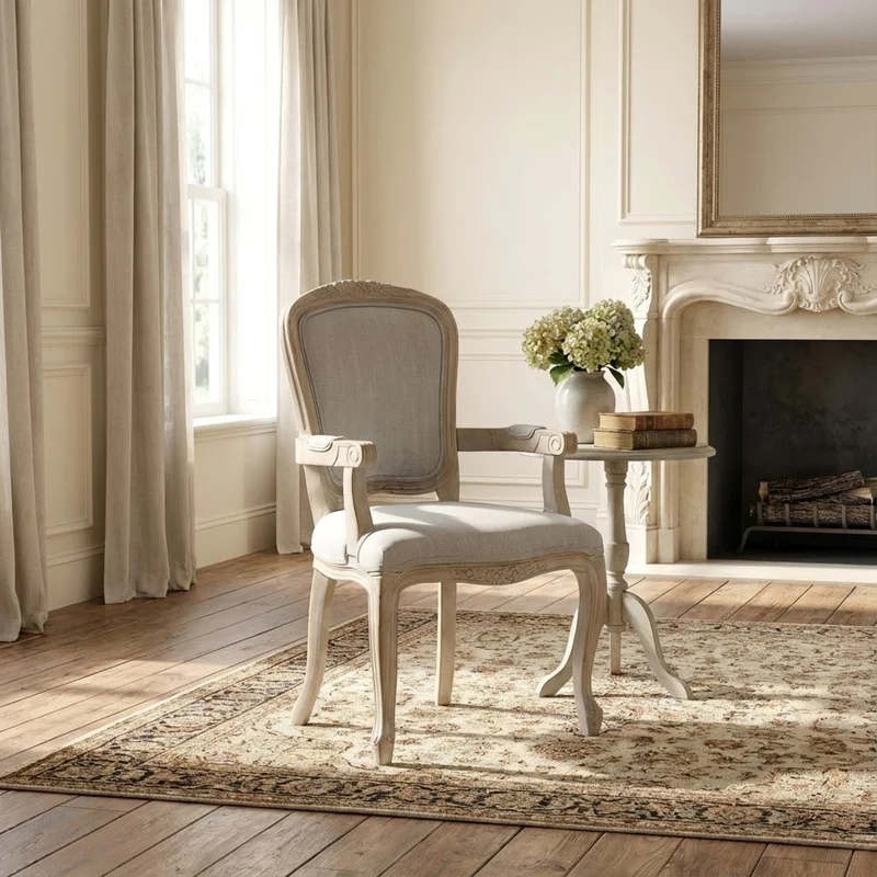 Poltrona vintage seduta imbottita in Legno cm 57x57x95 - ROYCE