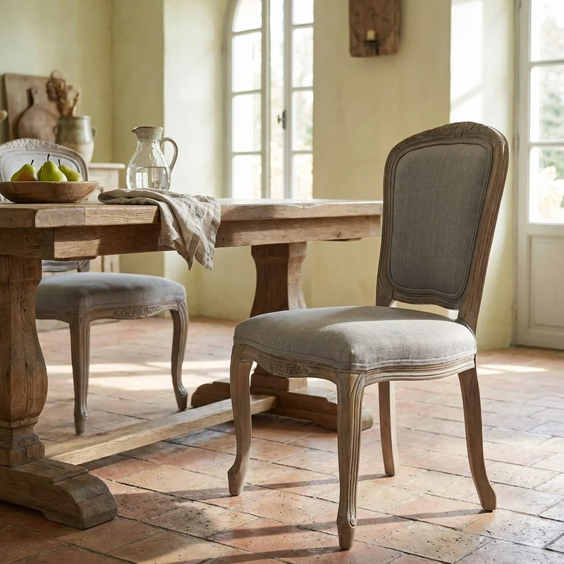 Sedia vintage seduta imbottita in Legno cm 52x49x86 - ROYCE