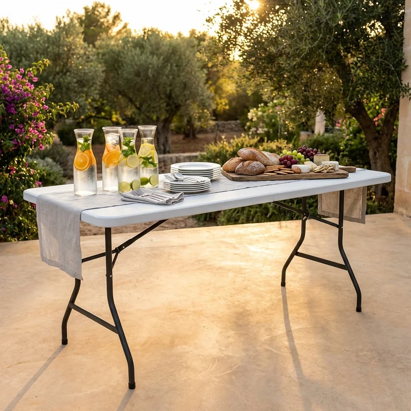 Tavolo Catering Pieghevole Salvaspazio cm 180x74 - WOODROW