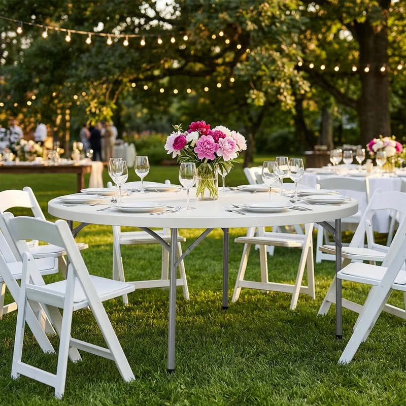 Tavolo Catering Rotondo Pieghevole 120 cm - CATE