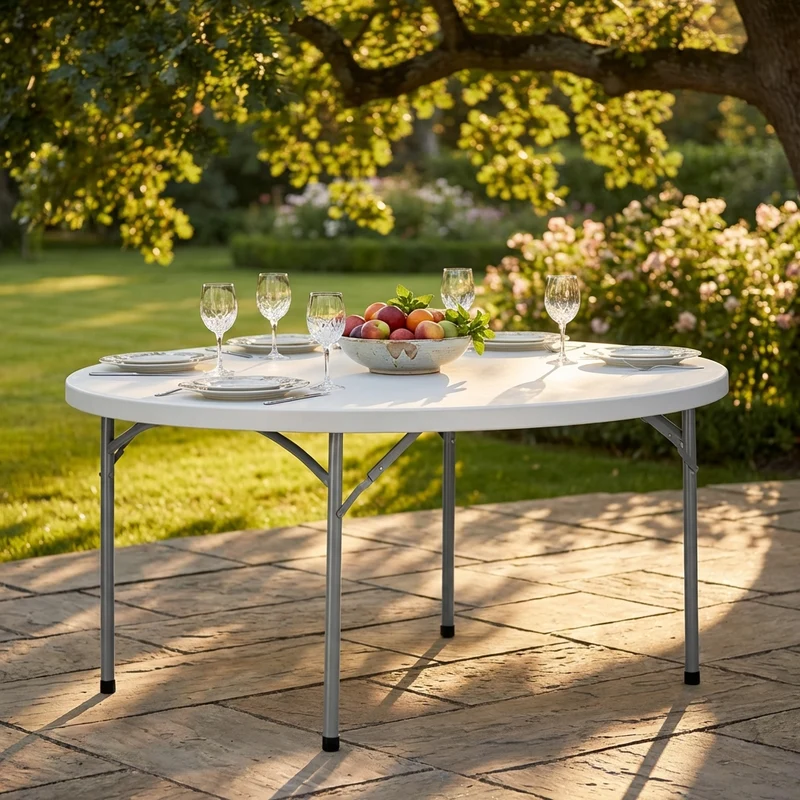 Tavolo catering 120 cm in Metallo cm 120x120x74 - CATE