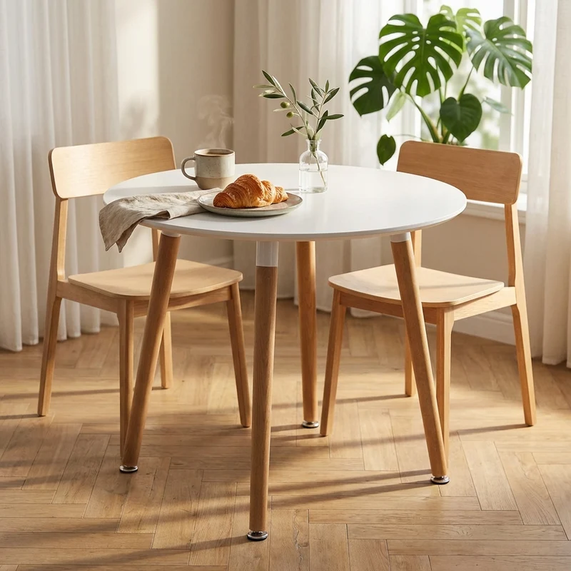 Tavolo da Pranzo Rotondo con piano in ABS cm 80 - LYON
