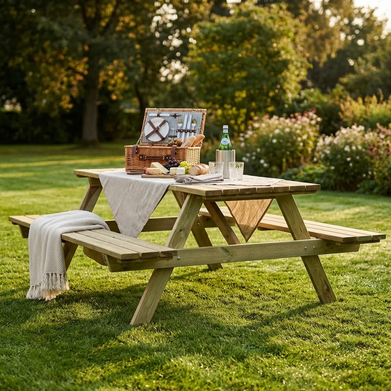Tavolo da pic nic di pino 180x160x71 - PICNIC