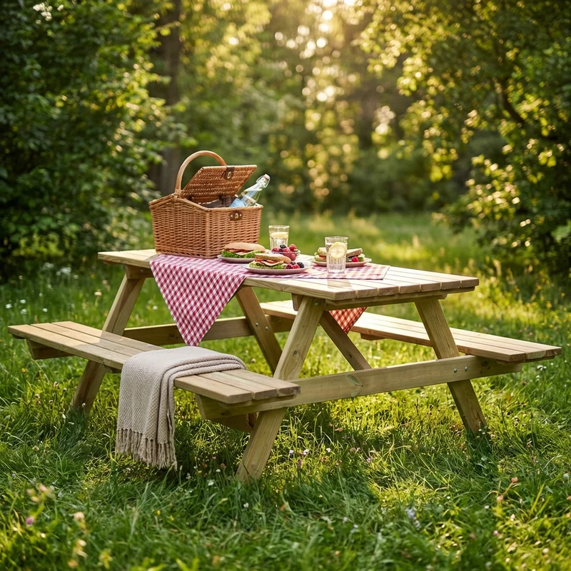 Tavolo da pic nic di pino 180x160x71 - PICNIC