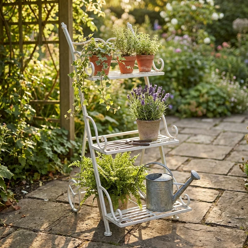 Etagère per fiori in Acciaio cm 37 5x51x81 - BARRIE