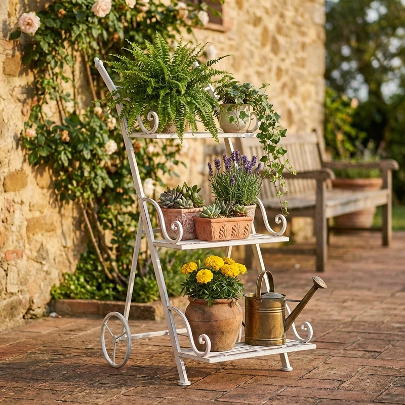 Etagère per fiori in Acciaio cm 37 5x51x81 - BARRIE