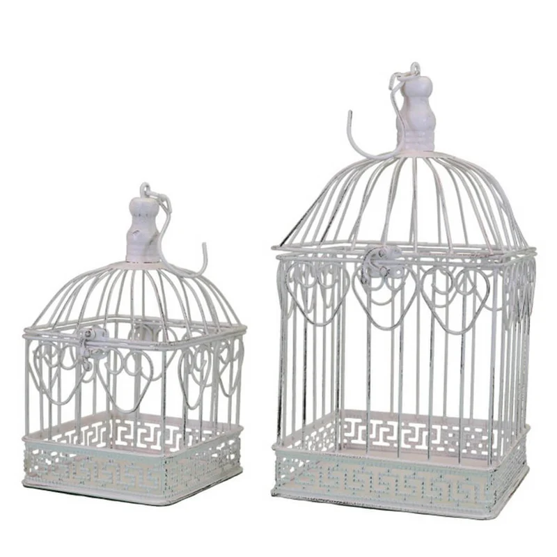 Set di 2 gabbie rettangolari in Acciaio cm 18 5x19x42 - HUBERT