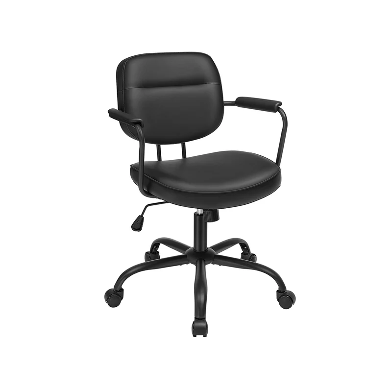 Sedia da Ufficio Girevole Regolabile Ergonomico con Braccioli Nero Inchiostro