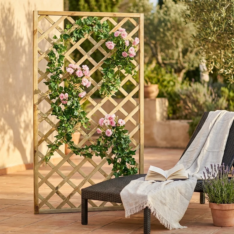 Griglia da Giardino in Legno cm 180x3x60 - ISHMAEL