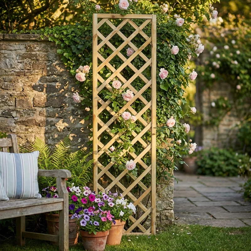 Griglia da Giardino di pino impregnato in autoclave 40x180 in Legno cm 40x3x180 - DANNIE