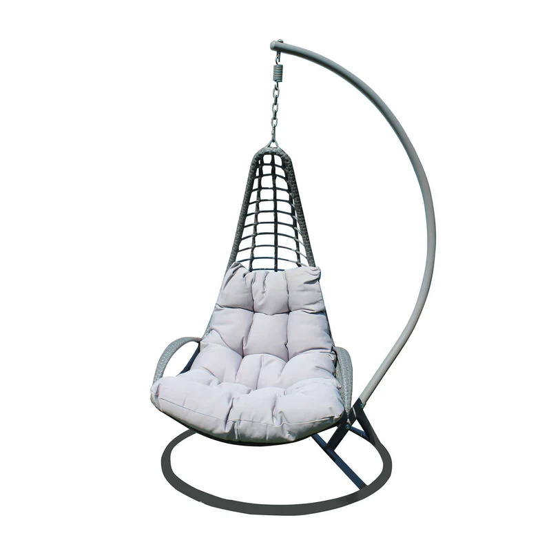 Poltrona Sospesa da Giardino in Wicker Acciaio cm 105x105x186 - WILLOUGHBY