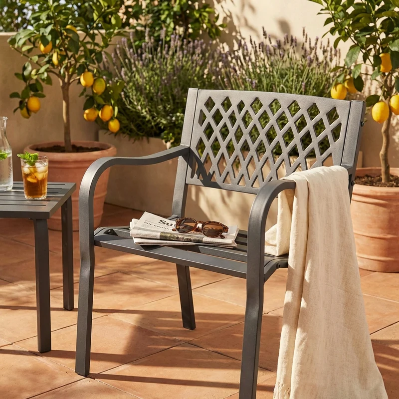 Poltrona da Giardino in Acciaio Acciaio cm 60x83x56 - SHELDON