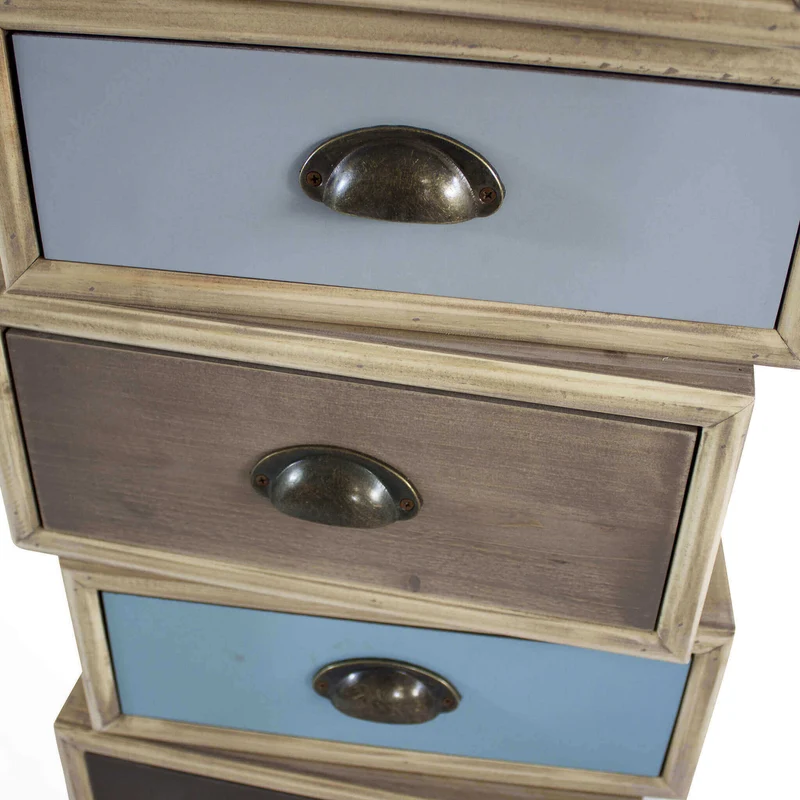 Cassettiera per soggiorno Industrial in Legno cm 40x36 5x81 - DENNY