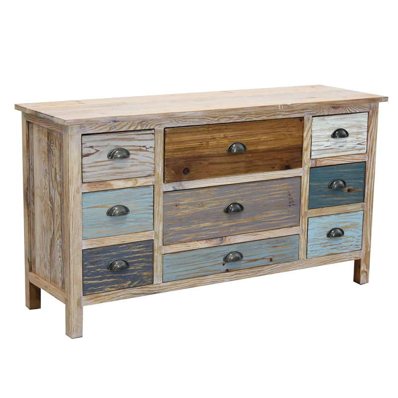 Cassettiera colorata Industrial in Legno cm 130x40x72 - FREDDY