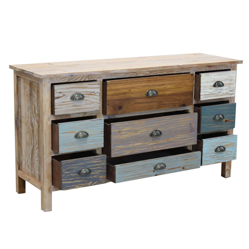 Cassettiera colorata Industrial in Legno cm 130x40x72 - FREDDY