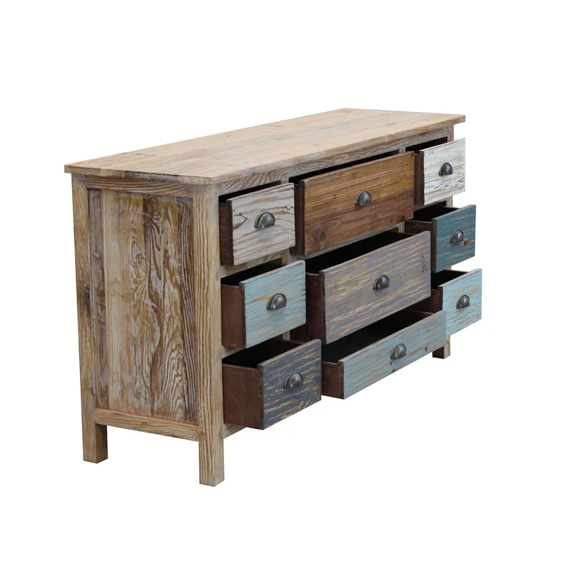 Cassettiera colorata Industrial in Legno cm 130x40x72 - FREDDY