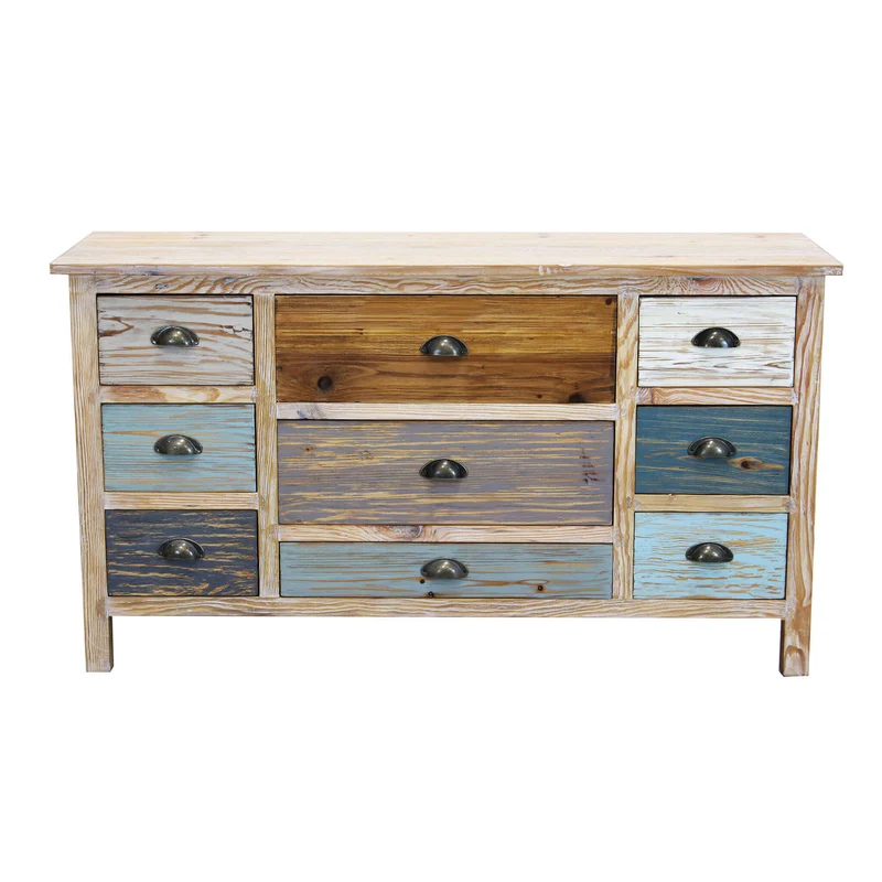 Cassettiera colorata Industrial in Legno cm 130x40x72 - FREDDY