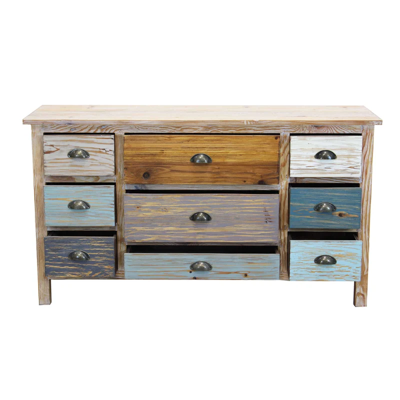 Cassettiera colorata Industrial in Legno cm 130x40x72 - FREDDY