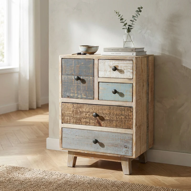 Cassettiera colorata in Legno cm 45x35x64 - FREDDY