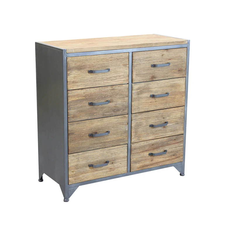 Cassettiera in Legno Metallo cm 81 5x38x82 5 - TRISTAN