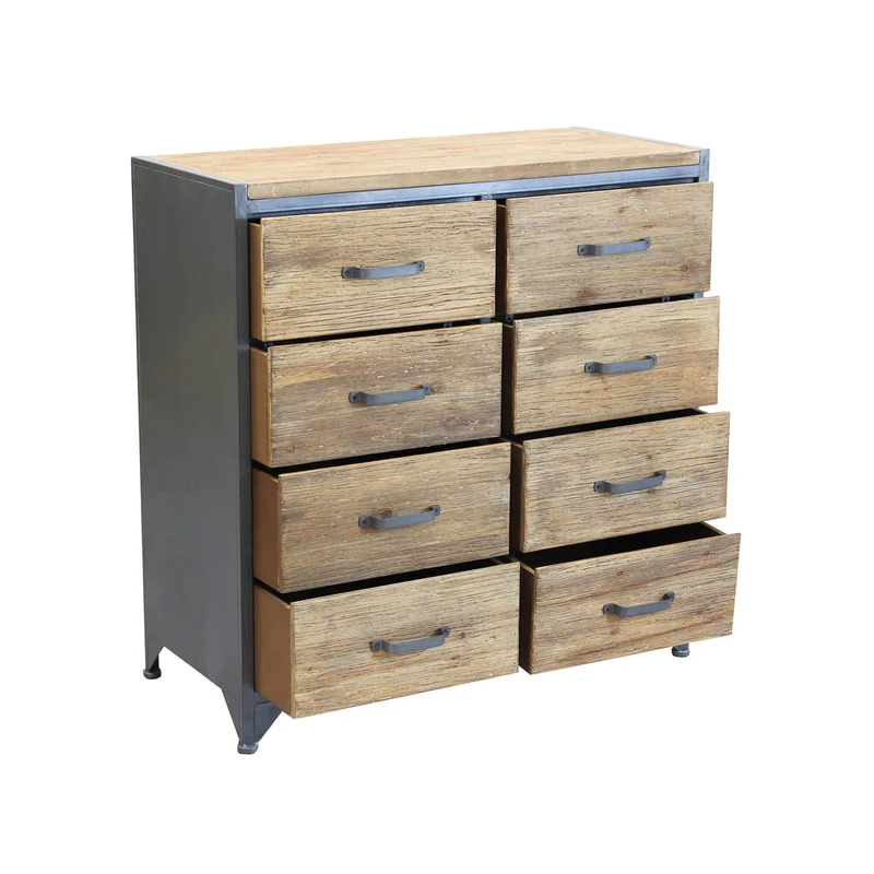 Cassettiera in Legno Metallo cm 81 5x38x82 5 - TRISTAN