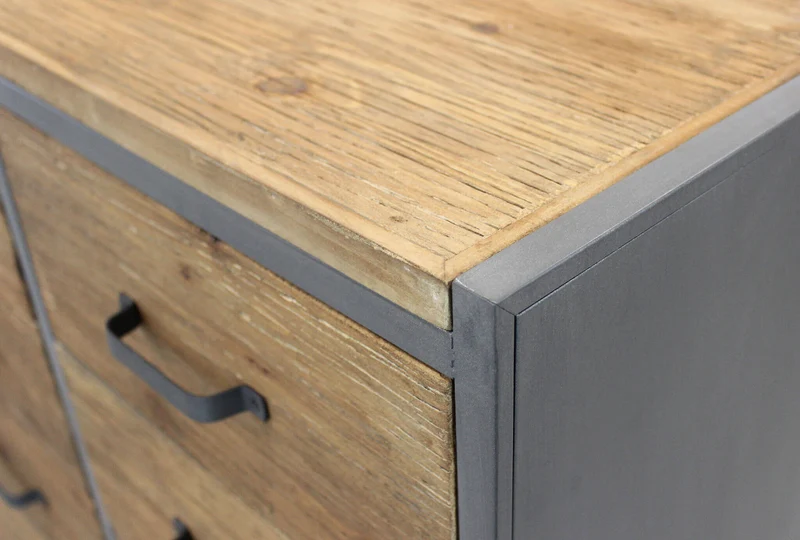 Cassettiera in Legno Metallo cm 81 5x38x82 5 - TRISTAN