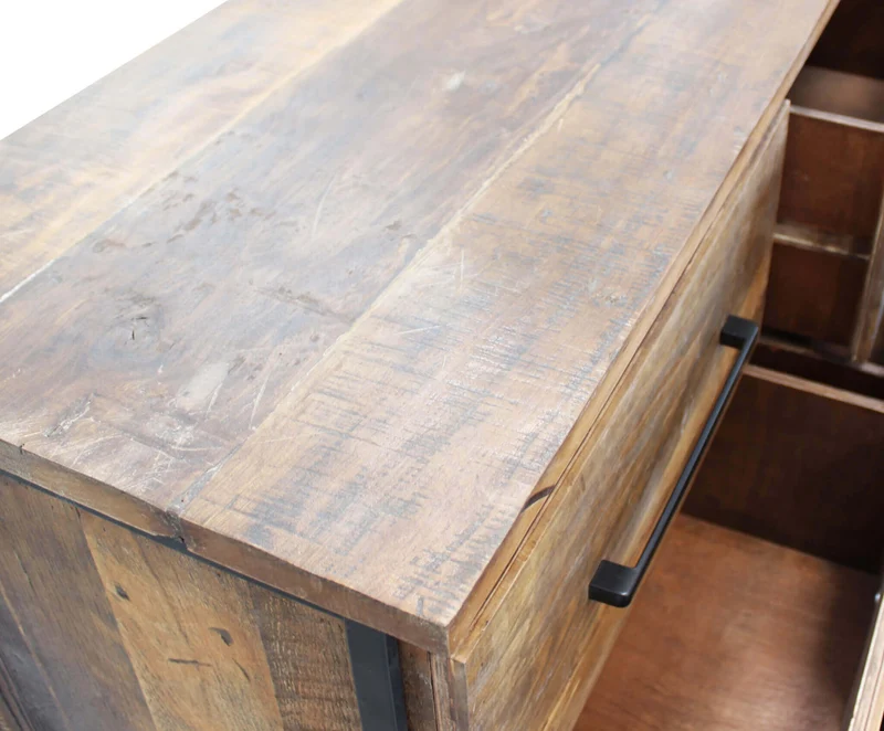 Cassettiera Moderna con sei cassetti in Legno Metallo cm 110x45x86 - DARWIN