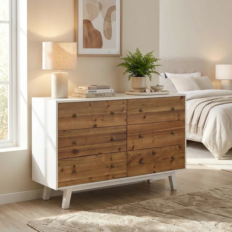 Cassettiera con sei cassetti in Legno cm 146x45x90 - LUKE