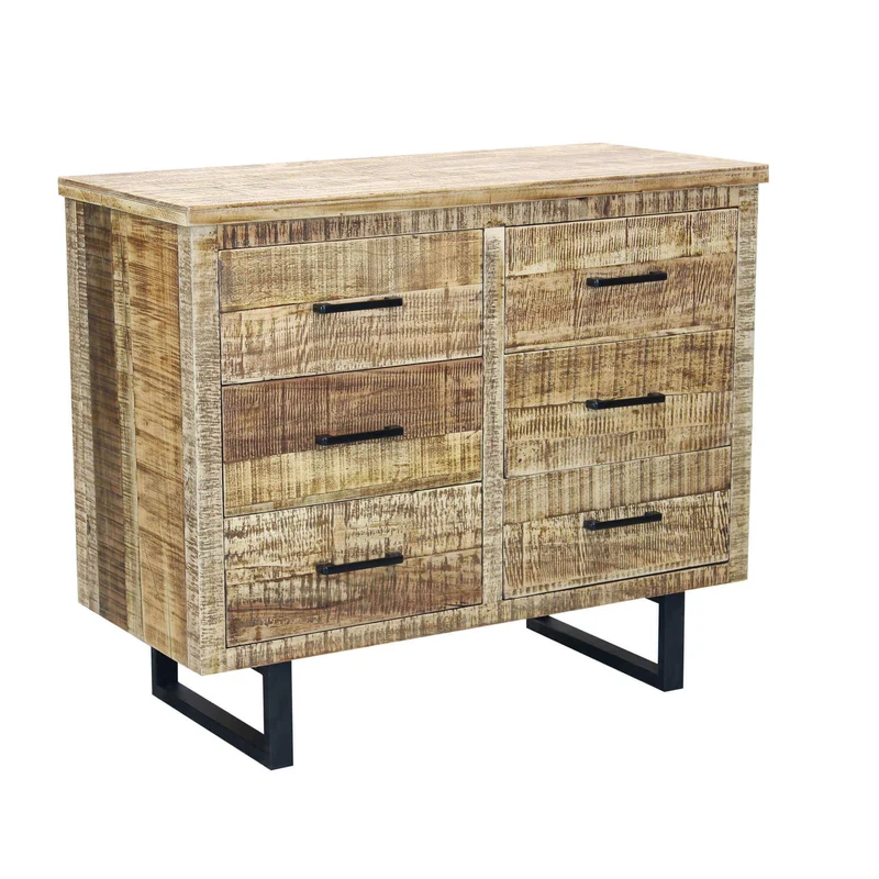 Cassettiera con sei cassetti in Legno Metallo cm 100x45x83 - TERRANCE