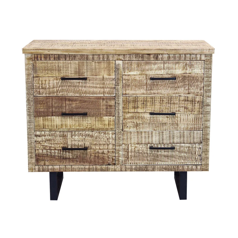Cassettiera con sei cassetti in Legno Metallo cm 100x45x83 - TERRANCE