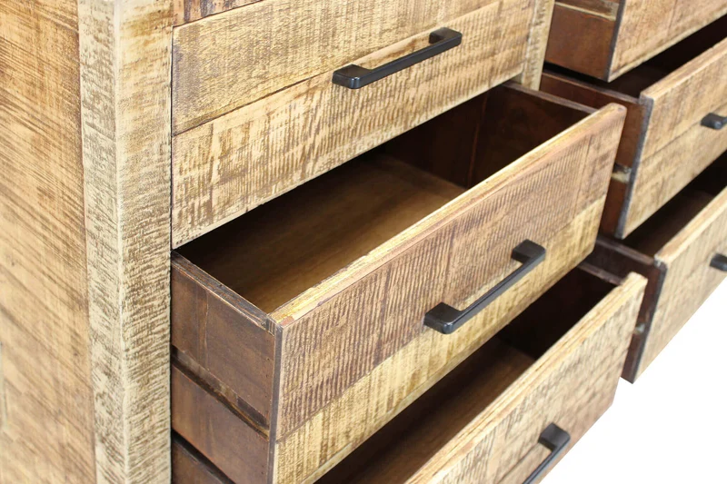 Cassettiera con sei cassetti in Legno Metallo cm 100x45x83 - TERRANCE
