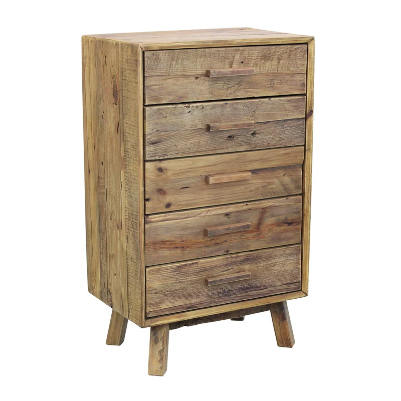 Cassettiera in Pino riciclato cm 60x40x140 5 - PINE