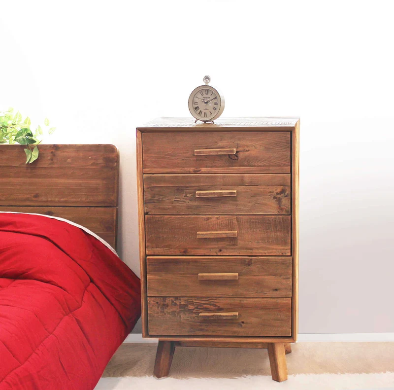 Cassettiera in Pino riciclato cm 60x40x140 5 - PINE