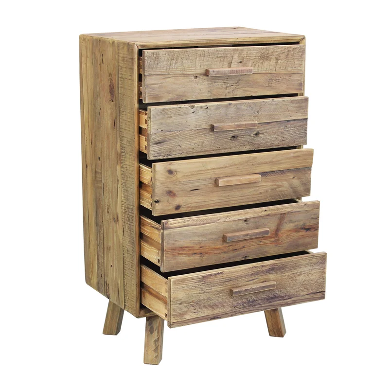 Cassettiera in Pino riciclato cm 60x40x140 5 - PINE
