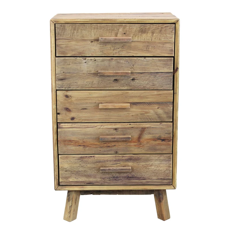Cassettiera in Pino riciclato cm 60x40x140 5 - PINE