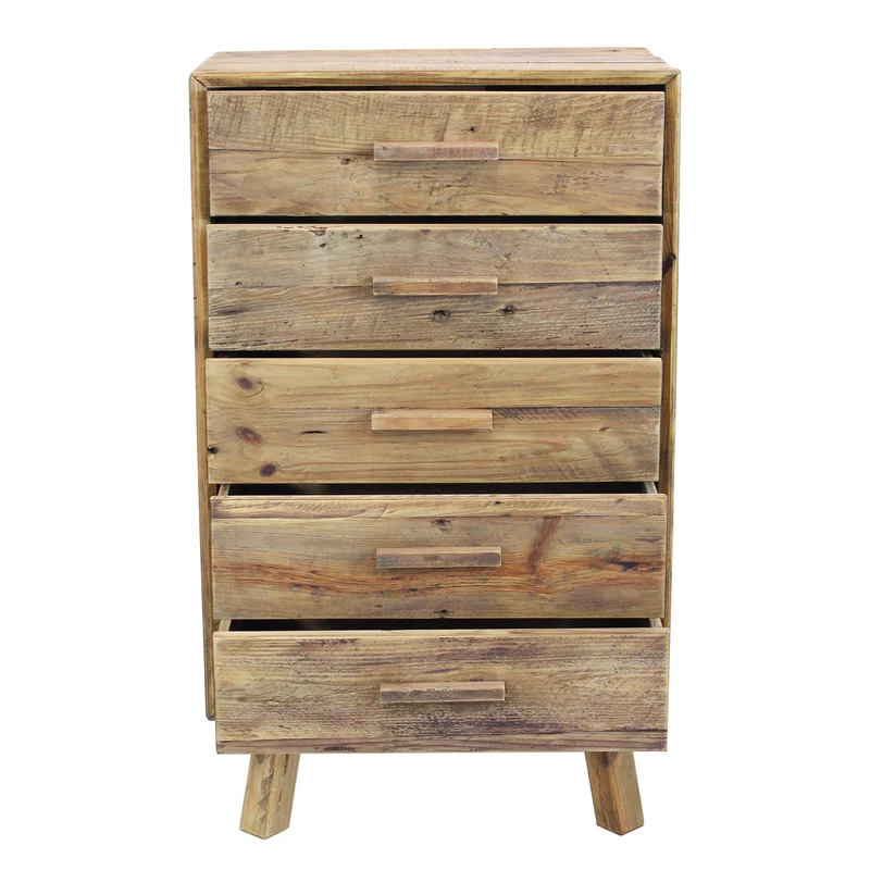 Cassettiera in Pino riciclato cm 60x40x140 5 - PINE