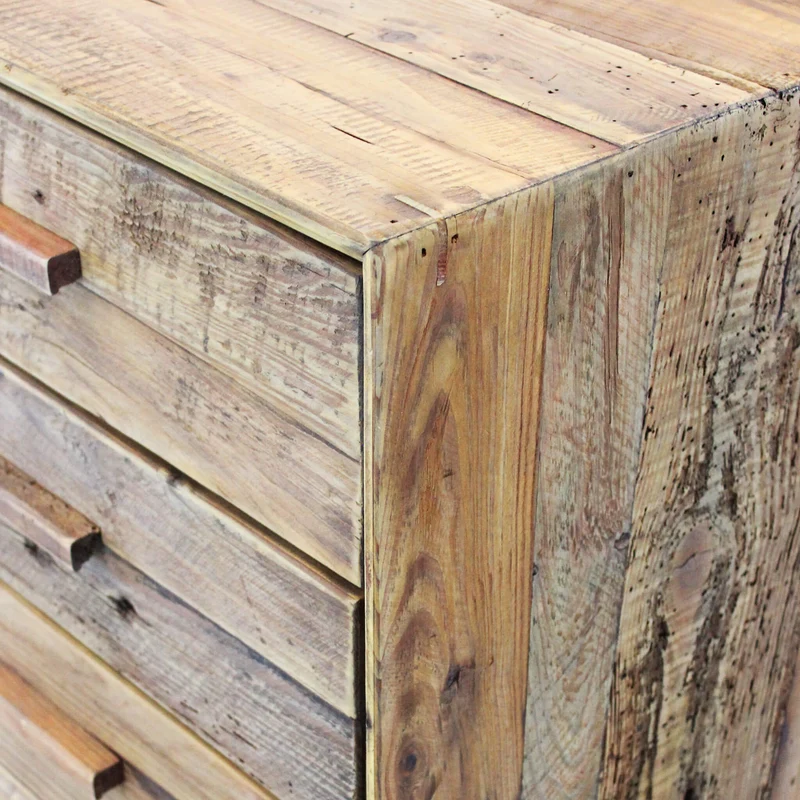 Cassettiera in Pino riciclato cm 60x40x140 5 - PINE
