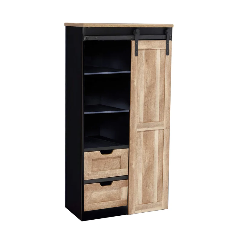 Dispensa per soggiorno Industrial in Legno Acciaio cm 80x160x40 - TREY