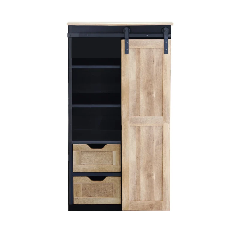 Dispensa per soggiorno Industrial in Legno Acciaio cm 80x160x40 - TREY