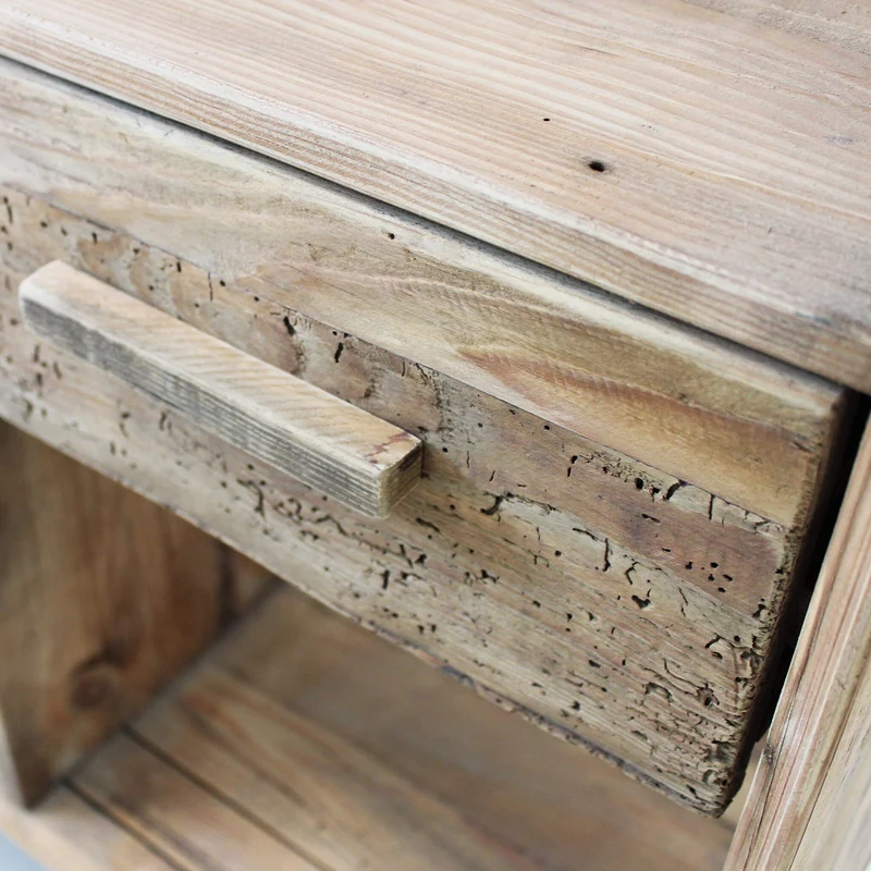 Credenza con 4 cassetti in Pino riciclato cm 120x40x90 - PINE