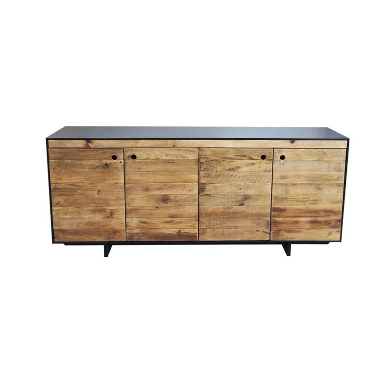 Madia 4 ante in Pino riciclato cm 180x48x76 - PINE