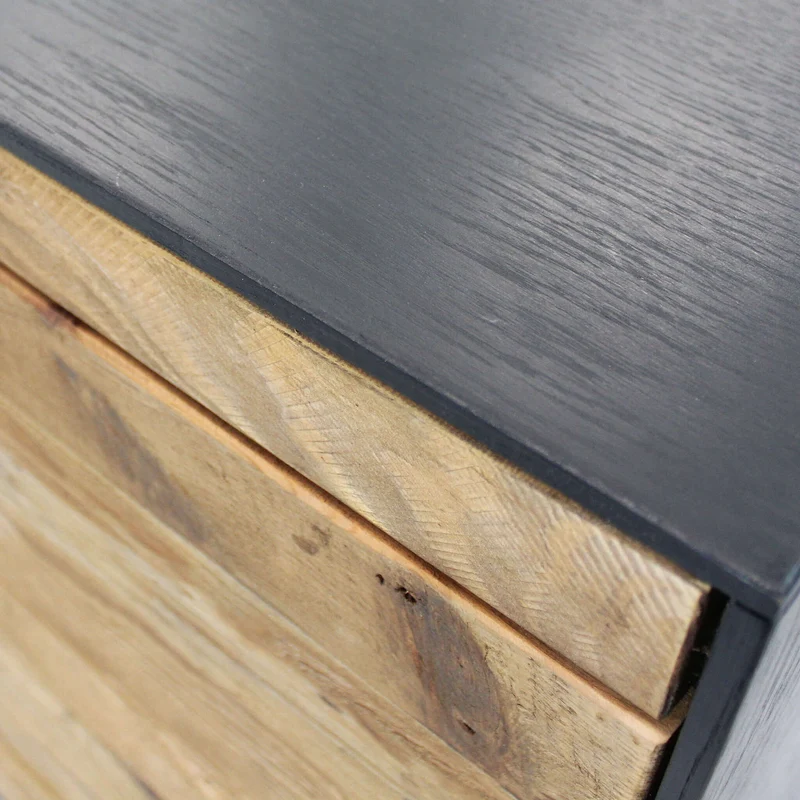 Madia 2 ante 3 cassetti in Pino riciclato cm 150x48x76 - PINE