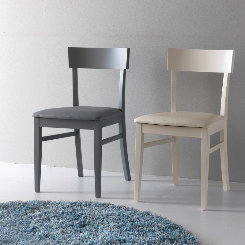 Coppia sedie in legno ed ecopelle Candis