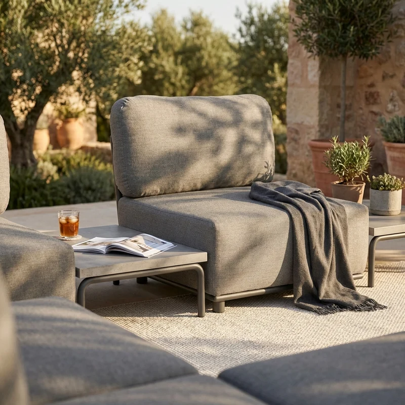 Poltrona centrale in Alluminio Textilene Poliestere cm 86x71x83 - ZED