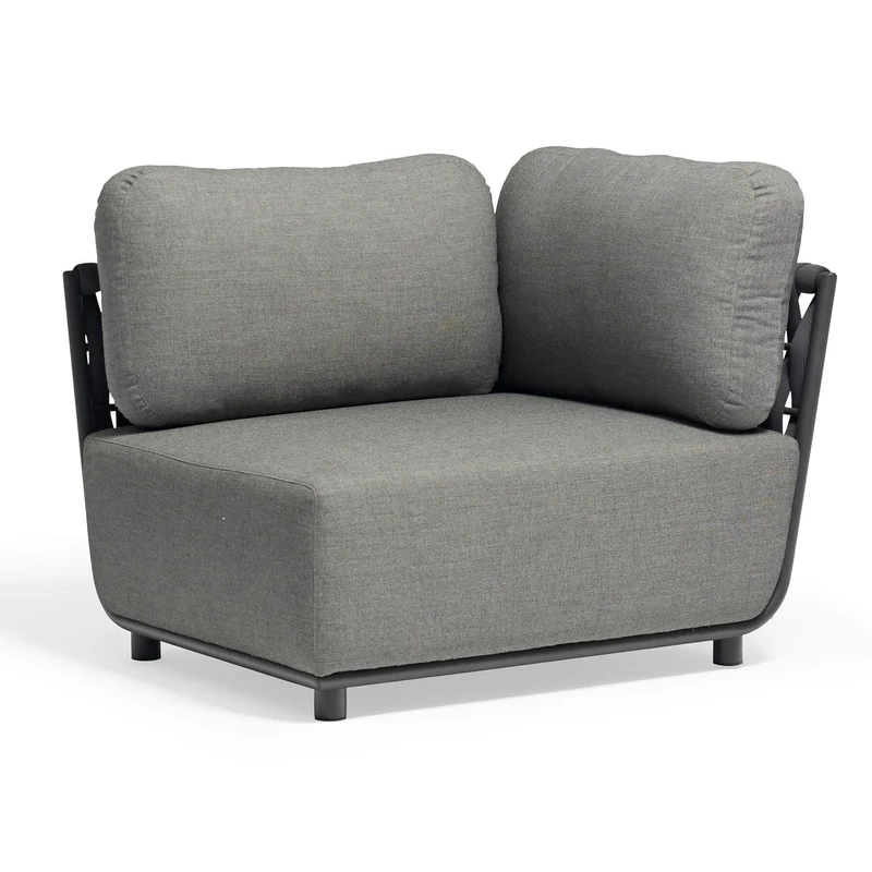 Poltrona angolare destra in Alluminio Textilene Poliestere cm 85x102x83 - ZED