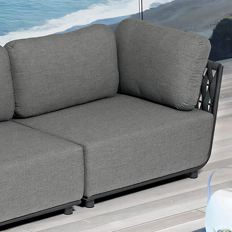 Poltrona angolare destra in Alluminio Textilene Poliestere cm 85x102x83 - ZED