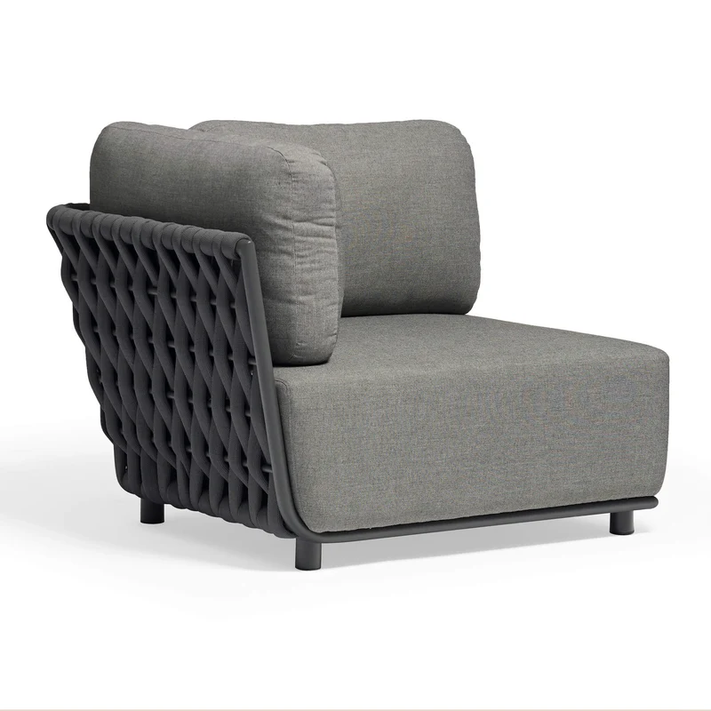 Poltrona angolare sinistra in Alluminio Textilene Poliestere cm 85x102x83 - ZED