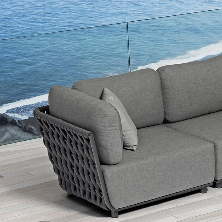 Poltrona angolare sinistra in Alluminio Textilene Poliestere cm 85x102x83 - ZED