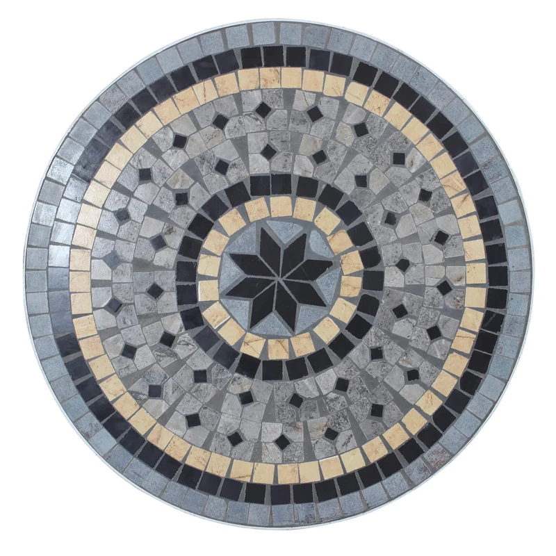 Set tavolo con 2 sedie stile provenzale in Acciaio Cemento cm 60x60x72 - BRETT
