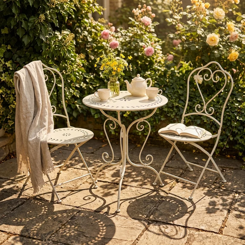 Set tavolo con 2 sedie in Acciaio cm 62x62x73 - MANLEY